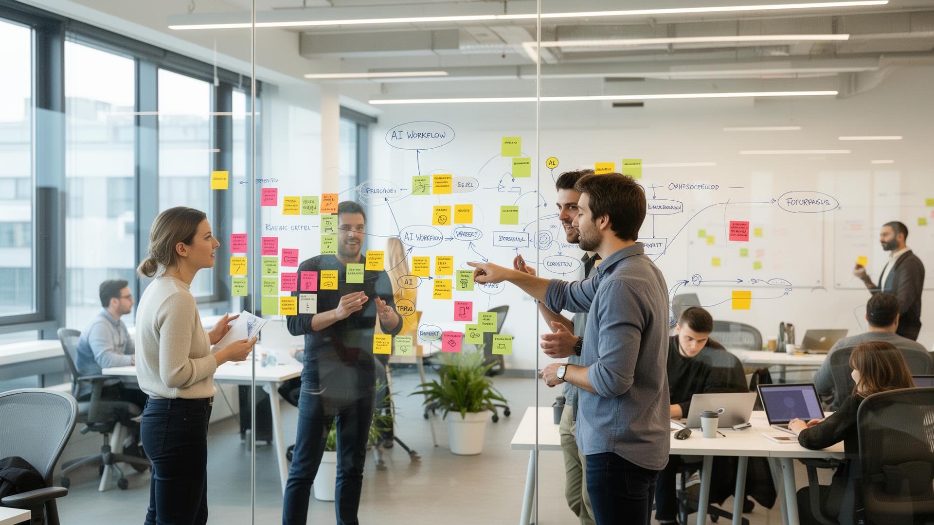 Manager coaching team on AI workflows