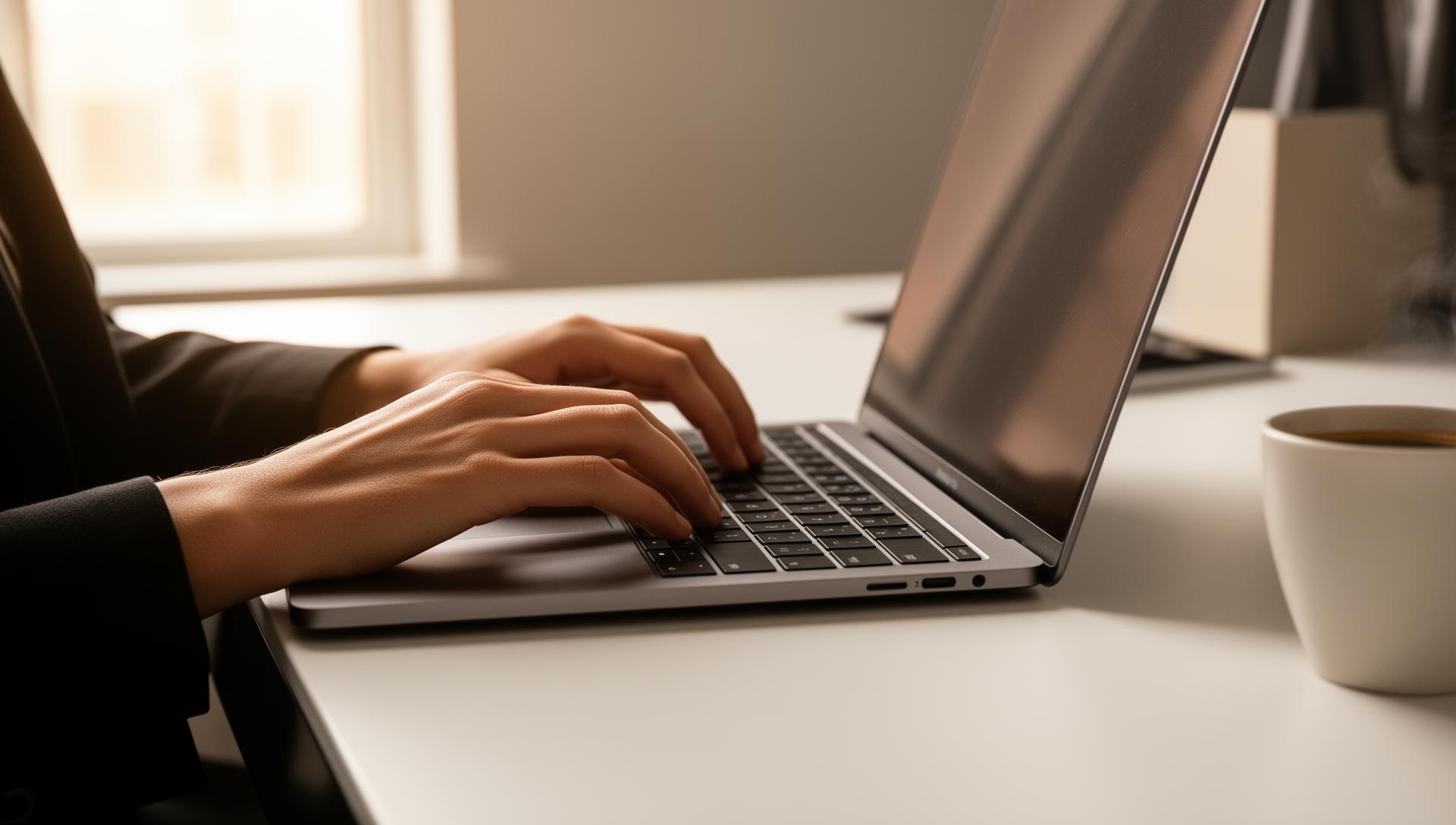 Focused individual working on AI-powered workflows